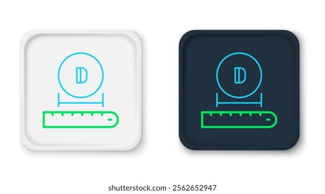 Line Diameter icon isolated on white background. Colorful outline concept. Vector