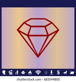 line diamond Icon