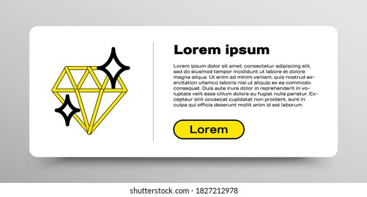 Icono de Diamante de línea aislado en fondo blanco. Símbolo de joyería. Gem stone. 8 de marzo. Día Internacional de la Mujer Feliz. Concepto de esquema colorido. Vector