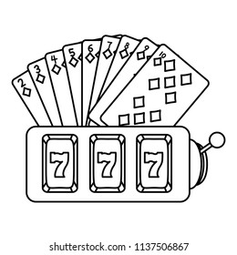 line diamonds cards and casino slot machine