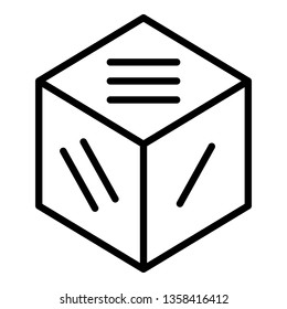 Line dice icon. Outline line dice vector icon for web design isolated on white background