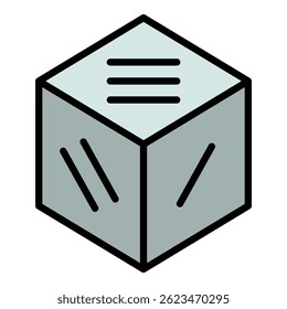 Line dice icon. Outline line dice vector icon color flat isolated