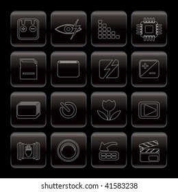 Line Digital Camera  Performance Icons - Vector Icon Set