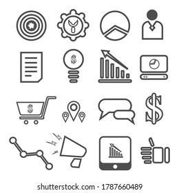 Line digital icon marketing vector