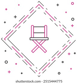 Line Director movie chair icon isolated on white background. Film industry. Colorful outline concept. Vector Illustration