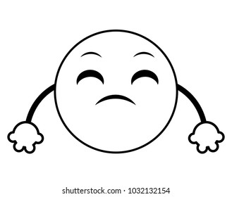 line disappoint emoji face expression with arms