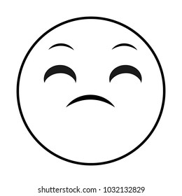 line disappointed face gesture emoji expression