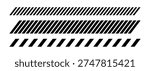 Line divider pattern with slash diagonal border vector graphic web. Slant lines with design security. Geometric print for caution tape.