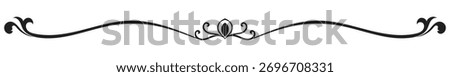 Line divider, vintage elements, flower scroll lines