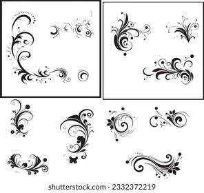 Line dividerrs vector silhouette images