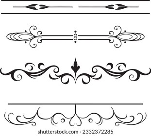 Line dividerrs vector silhouette images