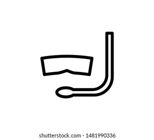 Line diving mask icon isolated on white background. Outline aquapark symbol for website design, mobile application, ui. diving pictogram. Vector illustration, Eps10