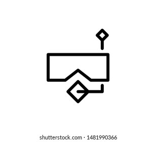 Line diving mask icon isolated on white background. Outline aquapark symbol for website design, mobile application, ui. diving pictogram. Vector illustration,  Eps10