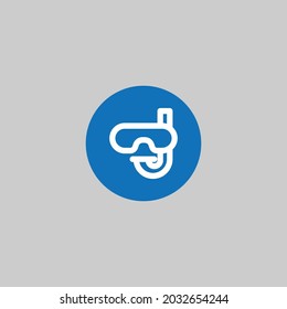  line Diving mask icon isolated on white background. Extreme sport. Diving underwater equipment