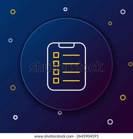 Line To do list or planning icon isolated on blue background. Colorful outline concept. Vector
