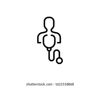 Line Doctor icon isolated on white background. Outline symbol for website design, mobile application, ui. Doctor pictogram. Vector illustration, ediDoctor stroke. Eps10