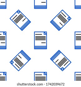 Line Document icon isolated seamless pattern on white background. File icon. Checklist icon. Business concept. Colorful outline concept. Vector