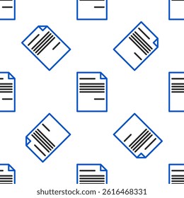 Line Document icon isolated seamless pattern on white background. File icon. Checklist icon. Business concept. Colorful outline concept. Vector