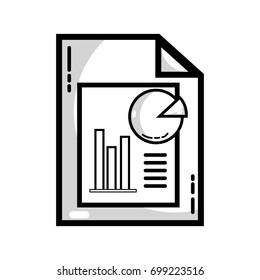 line document with statistics bar diagram graphy