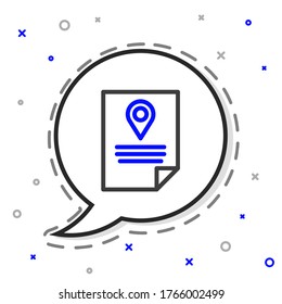 Line Document tracking marker system icon isolated on white background. Parcel tracking. Colorful outline concept. Vector Illustration