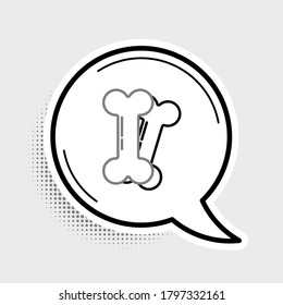 Line Dog bone icon isolated on grey background. Pets food symbol. Colorful outline concept. Vector