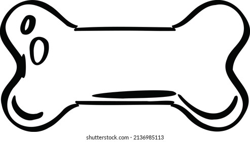 Line dog bone, symbol illustration sketch