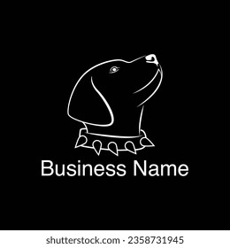 line dog head logo template