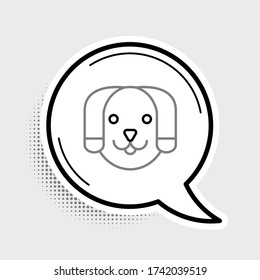 Line Dog icon isolated on grey background. Colorful outline concept. Vector