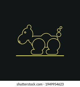 line dog symbol logo design or line art dog vector logo