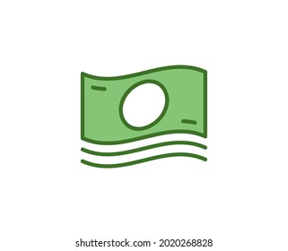 Line dollar icon isolated on white background