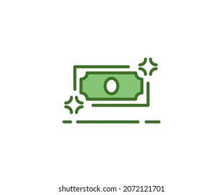 Line dollar icon isolated on white background 