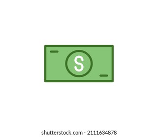 Line dollar icon isolated on white background 