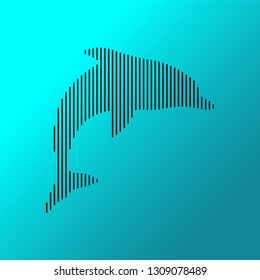 Line Dolphin Black Icon or Logo