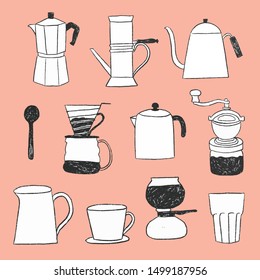 line doodle coffee maker tools