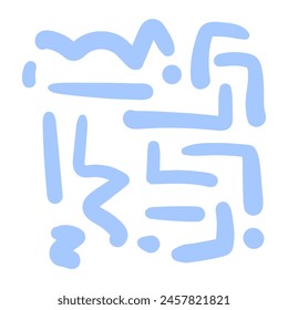 Line Doodle Pattern. Stil Kunsthintergrund für Kinder oder trendiges Design mit einfachen Formen. Einfaches kindisches Kritzeln