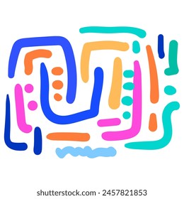 line doodle pattern. style art background for children or trendy design with basic shapes. Simple childish scribble