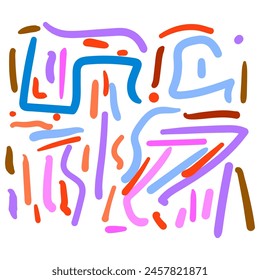 line doodle pattern. style art background for children or trendy design with basic shapes. Simple childish scribble