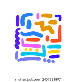 line doodle pattern. style art background for children or trendy design with basic shapes. Simple childish scribble