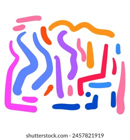 Line Doodle Pattern. Stil Kunsthintergrund für Kinder oder trendiges Design mit einfachen Formen. Einfaches kindisches Kritzeln