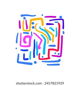 line doodle pattern. style art background for children or trendy design with basic shapes. Simple childish scribble