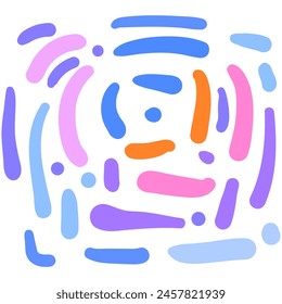 Line Doodle Pattern. Stil Kunsthintergrund für Kinder oder trendiges Design mit einfachen Formen. Einfaches kindisches Kritzeln