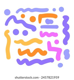 fondo de arte estilo para niños o diseño de moda con Formas básicas. Simple garabato infantil