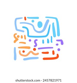 line doodle pattern. style art background for children or trendy design with basic shapes. Simple childish scribble