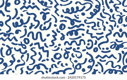 Line doodle seamless pattern background.