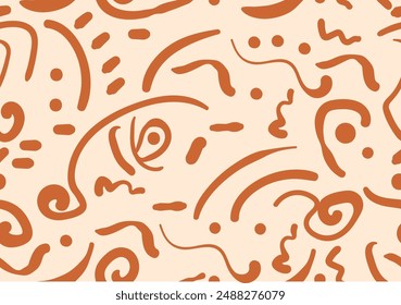 line doodle seamless pattern. Creative minimalist style art background