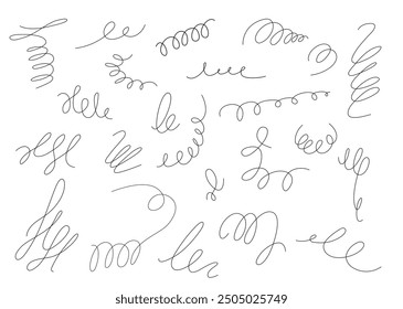 Line doodle swirl and spiral. Creative design elements for cover, mockup, banner