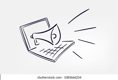portavoz de diseño de boceto vectorial de línea