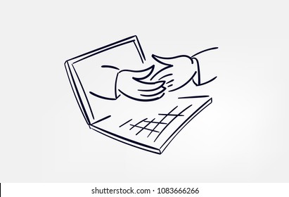 line doodle vector sketch design agreement