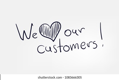 line doodle vector sketch design we love our customers