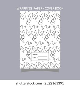 line doodles concept on cover book school design layout background